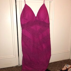 Amazing hot pink dress with cut out mid section